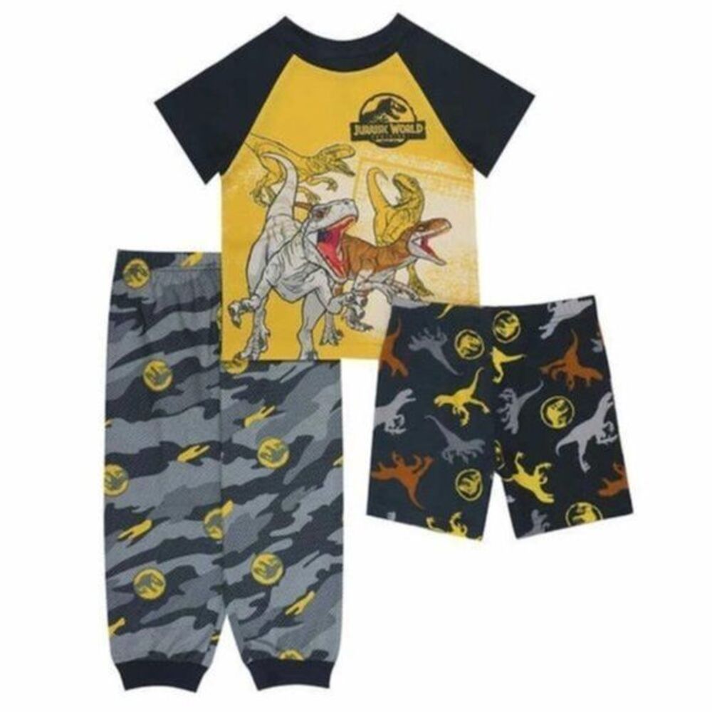 Jurassic World Boys AME Kids 3-piece Polyester Pajama Set‎ Toddler 3T New
